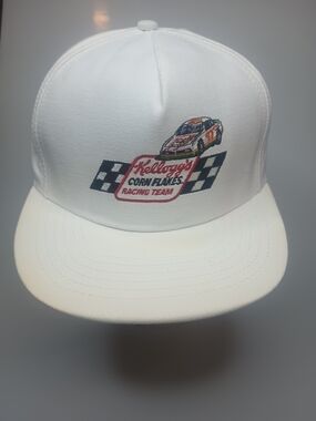 Vintage Kellogg's White Racing Team Embroidered Snapback Hat